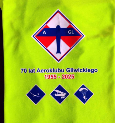 T-shirt pamiątkowy z okazji 70-lecia Aeroklubu Gliwickiego