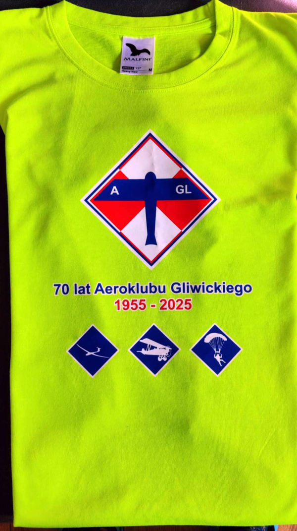 T-shirt pamiątkowy z okazji 70-lecia Aeroklubu Gliwickiego